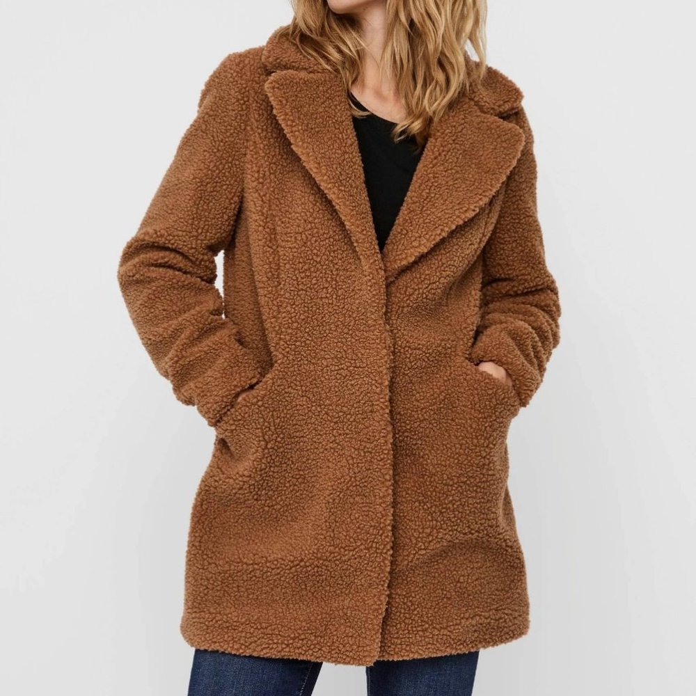 Vero Moda Faux Shearling/Sherpa Teddy Coat